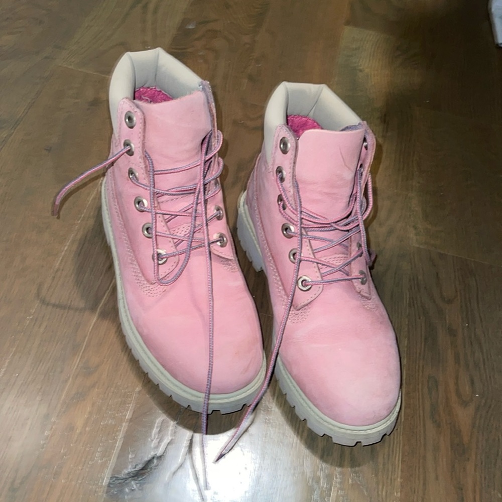 Size 7 pink timberland boots